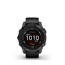 Kép betöltése a galériamegjelenítőbe: Garmin | EPIX PRO (GEN 2) SAPPHIRE 47 MM, KARBONSZÜRKE DLC, FEKETE SZILIKON SZÍJJAL (ED XD)
