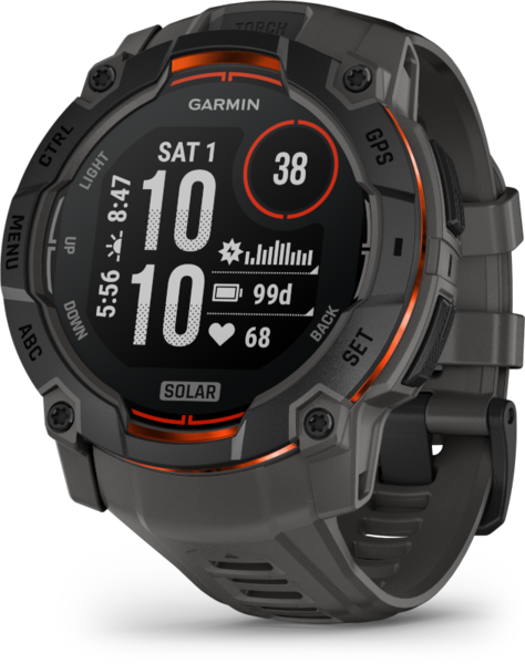Garmin | INSTINCT 3, 50mm Solar, Fekete, sötétszürke szíjjal (ED)