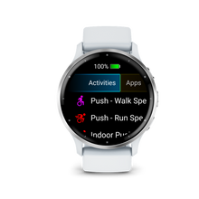 Kép betöltése a galériamegjelenítőbe: Garmin | VENU 3 HOMOKKŐ, EZÜST KERETTEL, SZILIKON SZÍJJAL (ED)
